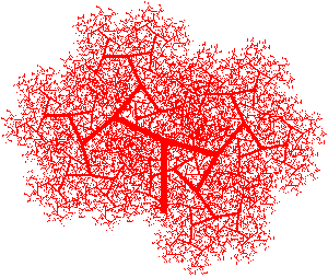 The fractal model of the blood-vessel system with Ds ~ 3.4